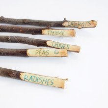 {DIY} Stamped Twig Garden Markers Garden Markers